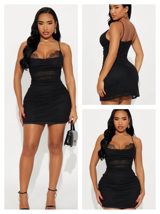 Fashion Nova Dresses & Skirts - Fashion Nova Champagne Giggles Lace Mesh Mini Dress Size Small New with Tags